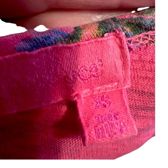 Fresh Produce Women's Pink Tropical Print Short Sleeve Scoop Neck Tee Size XS - Picture 4 of 7